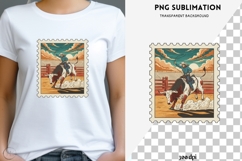 Vintage Rodeo Stamp PNG | Cowboy Bull Riding Clipart Product Image 3