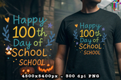 Happy 100th Day of School Handwritten PNG Design Product Image 2