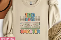 100 Days Smarter PNG, 100 Days Of School Sublimati Product Image 2