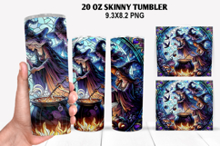 Witch Skinny Tumbler 20oz Wrap Design, Halloween Tumbler PNG Product Image 1