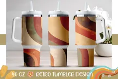 Retro Stripes Tumbler Sublimation, Cute 40 Oz Tumbler Design Product Image 1