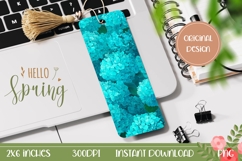 Blue Hydrangea Bookmark Printable, Floral Bookmark PNG Product Image 1