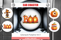 Cyberpunk Pumpkins Car Coaster Product Image 1