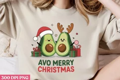 Avo Merry Christmas PNG, Avocado Sublimation PNG Product Image 2