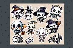 Cute Skeleton. Halloween Stickers design PNG Product Image 2