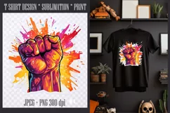 Fist up, gesture of freedom and victory sublimation design Product Image 1