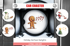 Holiday Cartoon Delights Car Coaster Product Image 1