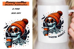 Funny Coffee Skeleton saying Sublimation PNG. Product Image 1