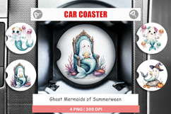 Car Coaster Summerween Ghost Mermaids Product Image 1