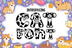Cute Cat Font | Playful Kitty Alphabet Letters for Cricut Product Image 1