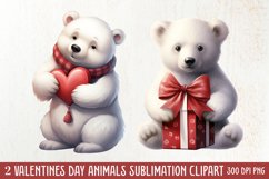 Valentines Day Animals Clipart, Valentines Couple Product Image 1
