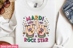 MARDI LIKE A ROCK STAR PNG, Mardi Gras Sublimation PNG Product Image 2