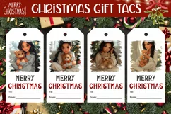 Winter Gift Tags, Cartoon Christmas Girl Sublimation PNG Product Image 1