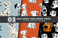 Bold Floral Dark Digital Paper Product Image 1