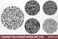 Round Halloween word art SVG Product Image 1