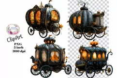 Halloween, Caravan, Ephemera, PNG, watercolor, Clipart Product Image 1