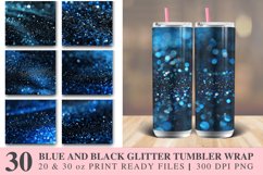 3D Blue and black glitter Tumbler Wrap Bundle Product Image 1