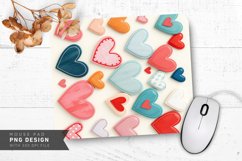 Whimsical Hearts Pattern Mouse Pad PNG Design Product Image 1