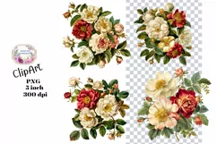 Flowers, Junk Journal, PNG, Clipart, Ephemera, Botanical Product Image 1