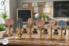 Flowers Pen Holder Laser Cut Bundle | Glowforge | SVG Product Image 1