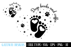 dogs books and coffee Svg Design Product Image 1