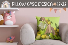 Lemon Pillow Design, Summer Pillow Sublimation PNG Product Image 1