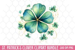 St. Patrick&#039;s Day Clover Clipart, St Patricks Day Clipart Product Image 1