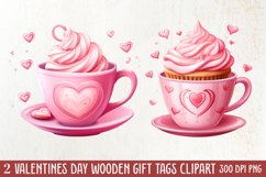 Valentine Coffee Cup Sublimation Clipart Product Image 1