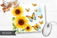 Soft Sunflower Charm Mouse Pad PNG Design Product Image 1