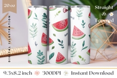 Watercolor Watermelon Tumbler, Summer Tumbler Template Product Image 1