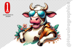 Cute Cow Clipart - PNG File Product Image 1