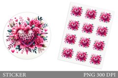 Heart Stickers Design. Valentines Sticker Printable Product Image 1