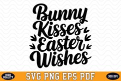Bunny Kisses Easter Wishes SVG Design | SVG Cut files Product Image 1
