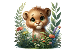 Cute Lion Clipart - PNG File Product Image 1