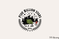 FIVE BILLION STARS HOTEL PNG, Retro Camping Sublimation PNG Product Image 2