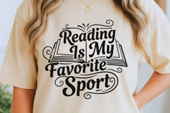 Reading Is My Favorite Sport Svg, Funny Book Lover Svg. Product Image 2