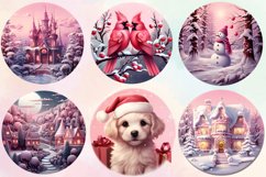 Pink Christmas Ornaments Clipart Bundle, Pink Christmas Product Image 2