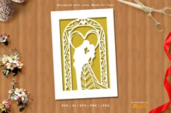 Wedding Couple Kiss at The Altar Card Cover A5 Papercut Product Image 1