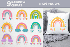Rainbow Set Cute Colorful Clipart Product Image 1