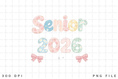 Coquette Lace Graduation Senior 2026 Png, Preppy Class of Product Image 1