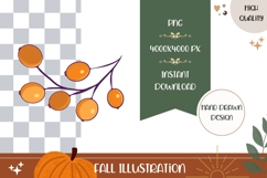 Autumn Berries Illustration, Berry PNG, Autumn Print Product Image 1