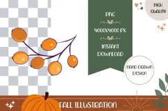Autumn Berries Illustration, Berry PNG, Autumn Print Product Image 1