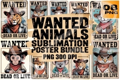 Wild West Whiskers Wanted Animal Poster PNG Pack Product Image 1