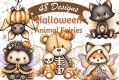 Halloween Fairy Animal Clipart PNG, Cute Spooky Creatures Product Image 1