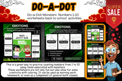 Do a Dot Monsters Numbers 1-10 activities for kids worksheet Product Image 2