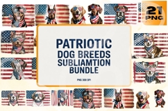 Patriotic Dog Sublimation PNG Bundle Product Image 1