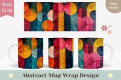 Colorful Mug Wrap Design, Abstract Circles Mug Sublimation Product Image 1