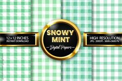 Snowy Mint Gingham Digital Papers 04 Variations Product Image 1