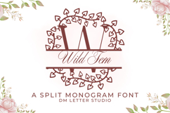 Wild Fern Split Monogram - Rustic Botanical Serif Font Product Image 1