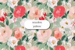 Watercolor Floral Seamless Pattern | Romantic Rose Print Product Image 1
